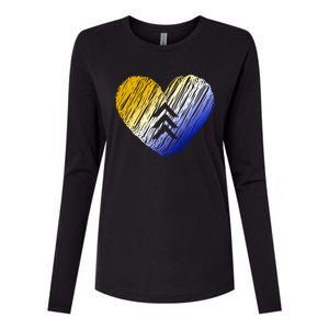 Support Down Syndrome Heart Womens Cotton Relaxed Long Sleeve T-Shirt