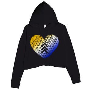 Support Down Syndrome Heart Crop Fleece Hoodie