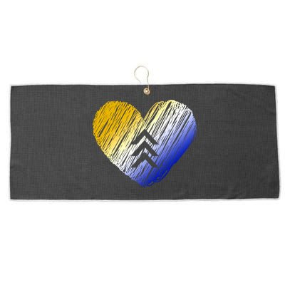 Support Down Syndrome Heart Large Microfiber Waffle Golf Towel