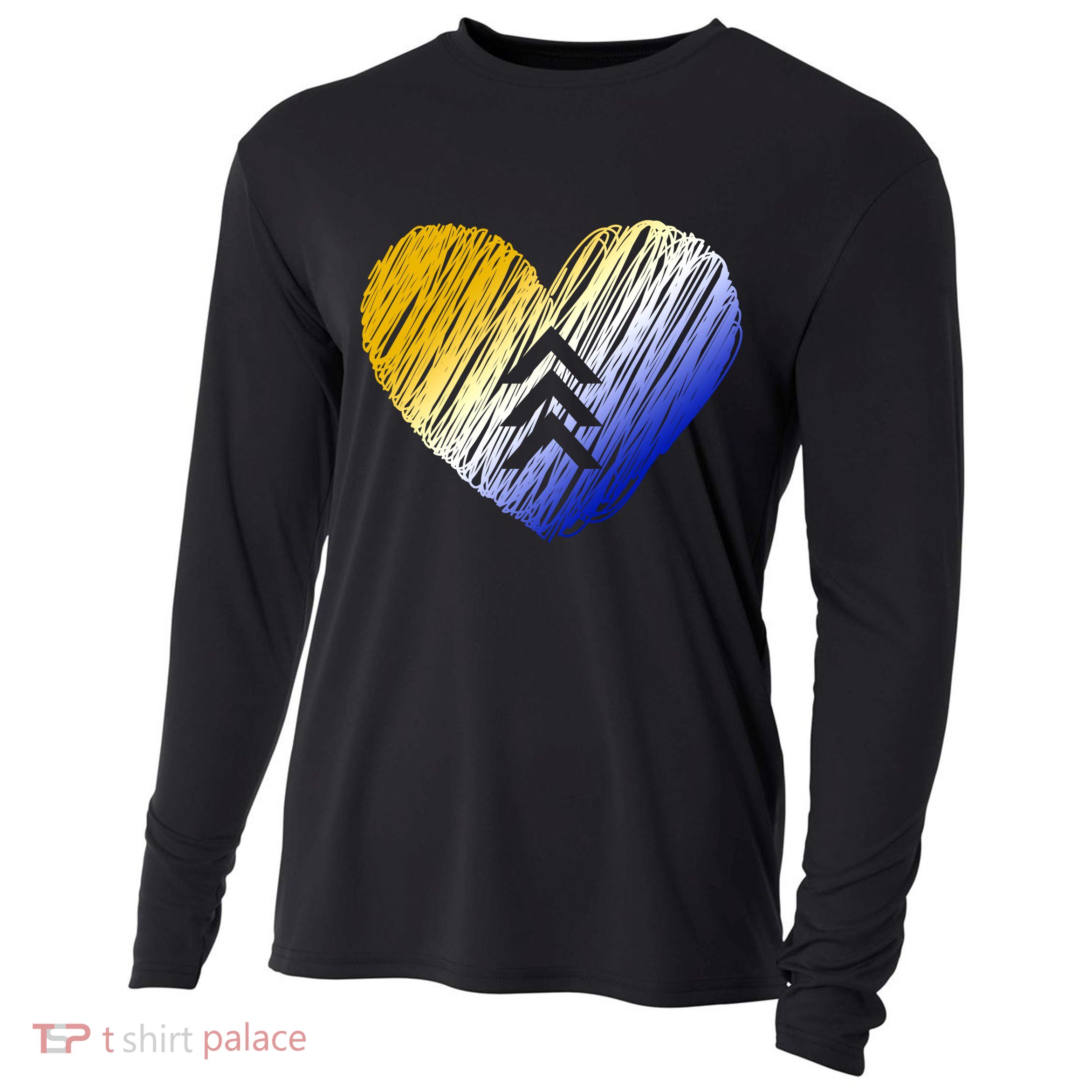 Support Down Syndrome Heart Cooling Performance Long Sleeve Crew