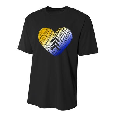 Support Down Syndrome Heart Youth Performance Sprint T-Shirt