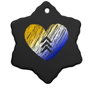 Support Down Syndrome Heart Ceramic Star Ornament