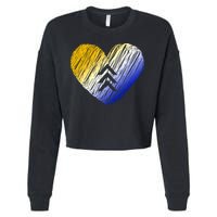 Support Down Syndrome Heart Cropped Pullover Crew