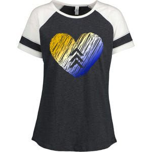 Support Down Syndrome Heart Enza Ladies Jersey Colorblock Tee