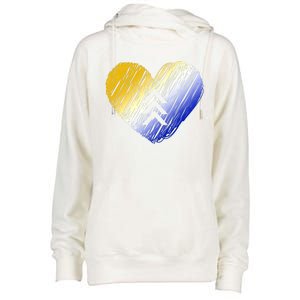 Support Down Syndrome Heart Womens Funnel Neck Pullover Hood