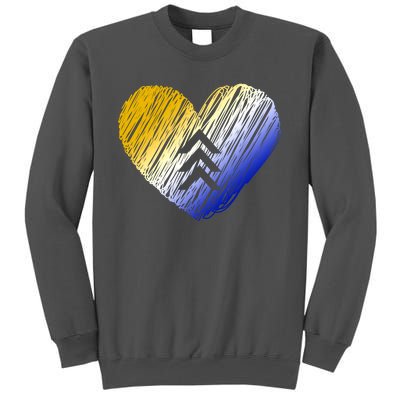 Support Down Syndrome Heart Tall Sweatshirt