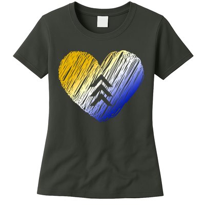 Support Down Syndrome Heart Womens T-Shirt