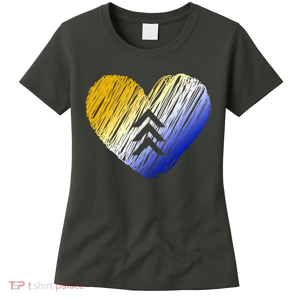 Support Down Syndrome Heart Womens T-Shirt