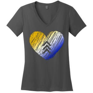 Support Down Syndrome Heart Women's V-Neck T-Shirt