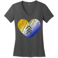 Support Down Syndrome Heart Women's V-Neck T-Shirt
