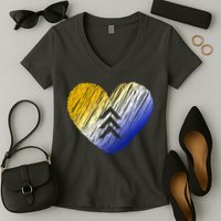 Support Down Syndrome Heart Women's V-Neck T-Shirt