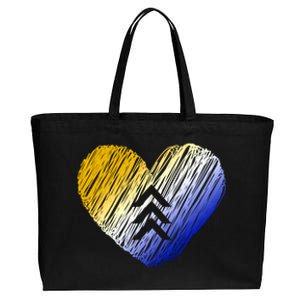 Support Down Syndrome Heart Cotton Canvas Jumbo Tote