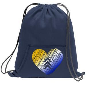 Support Down Syndrome Heart Sweatshirt Cinch Pack Bag