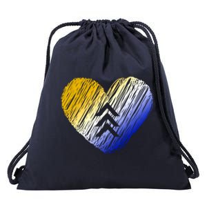 Support Down Syndrome Heart Drawstring Bag