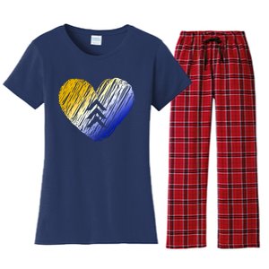 Support Down Syndrome Heart Women's Flannel Pajama Set