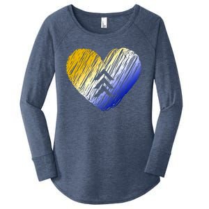 Support Down Syndrome Heart Women's Perfect Tri Tunic Long Sleeve Shirt