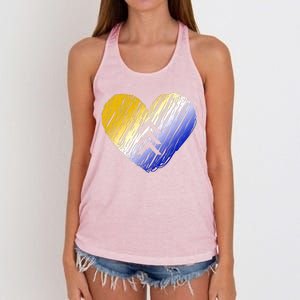 Support Down Syndrome Heart Women's Knotted Racerback Tank