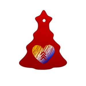 Support Down Syndrome Heart Ceramic Tree Ornament