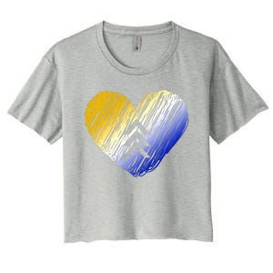 Support Down Syndrome Heart Women's Crop Top Tee