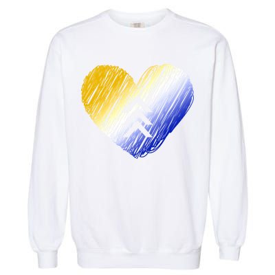Support Down Syndrome Heart Garment-Dyed Sweatshirt