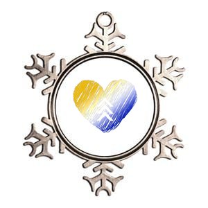 Support Down Syndrome Heart Metallic Star Ornament