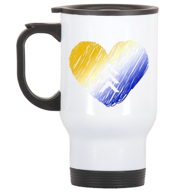 Support Down Syndrome Heart Stainless Steel Travel Mug