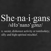 Shenanigans Definition St Patricks Day Funny Garment-Dyed Fleece Hoodie