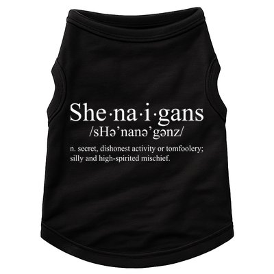 Shenanigans Definition St Patricks Day Funny Doggie Tank