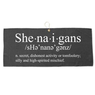 Shenanigans Definition St Patricks Day Funny Large Microfiber Waffle Golf Towel