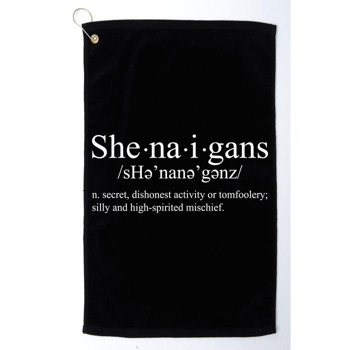 Shenanigans Definition St Patricks Day Funny Golf Towel