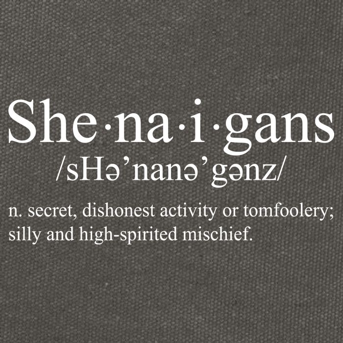 Shenanigans Definition St Patricks Day Funny Cotton Canvas Backpack