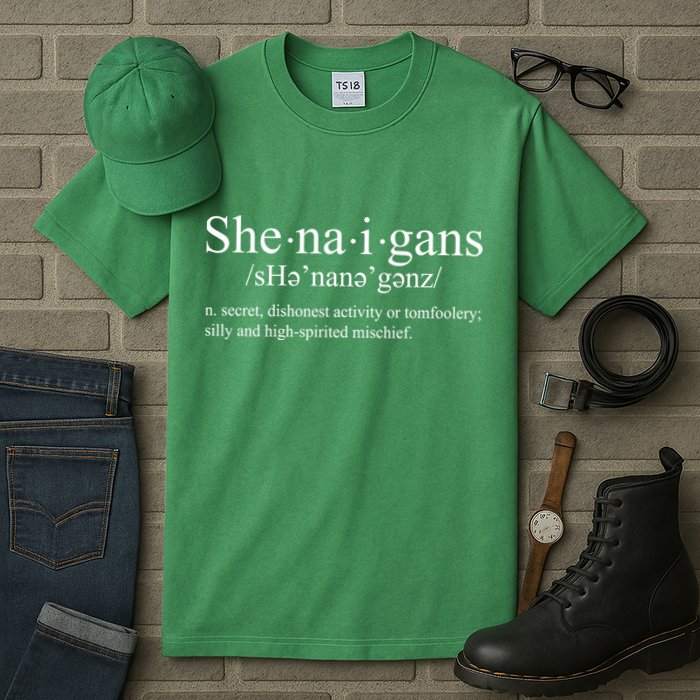 Shenanigans Definition St Patricks Day Funny Tall T-Shirt