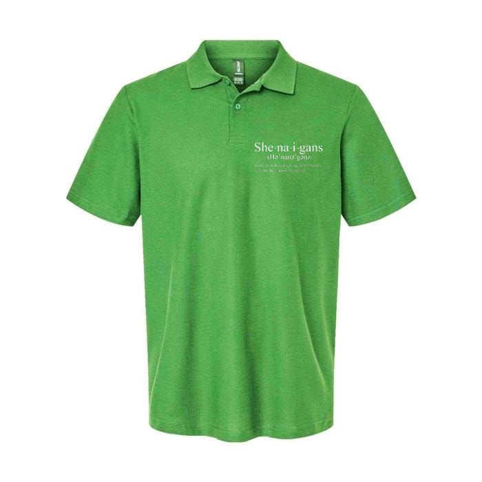 Shenanigans Definition St Patricks Day Funny Softstyle Adult Sport Polo