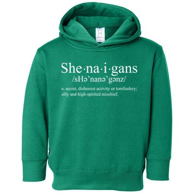 Shenanigans Definition St Patricks Day Funny Toddler Hoodie