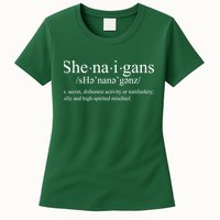 Shenanigans Definition St Patricks Day Funny Womens T-Shirt