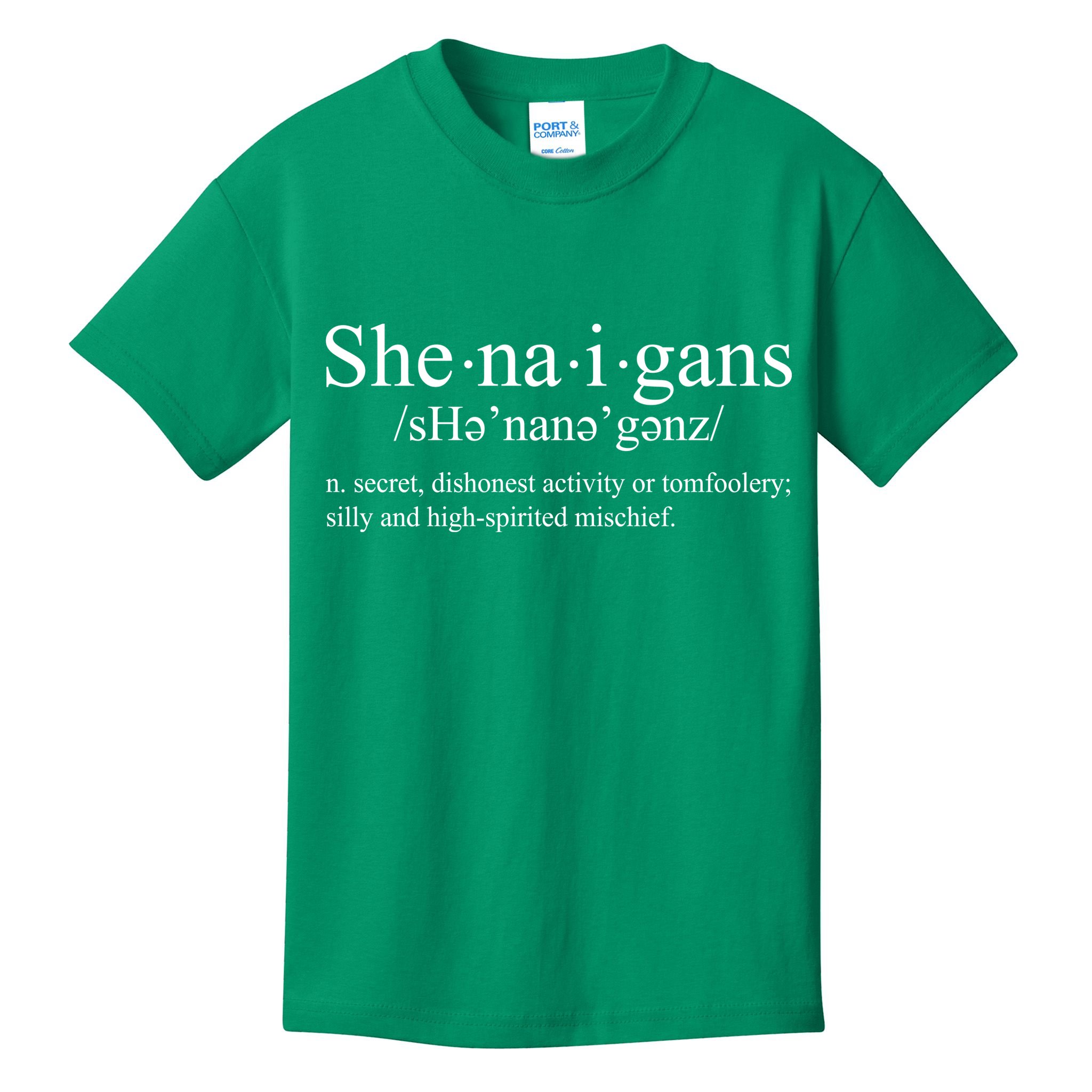Shenanigans Definition St Patricks Day Funny Kids T-Shirt