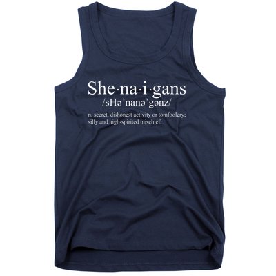 Shenanigans Definition St Patricks Day Funny Tank Top