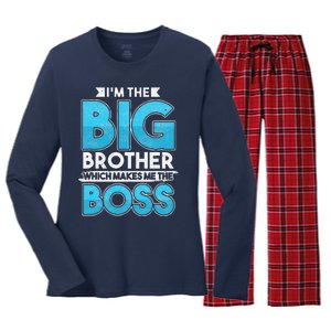 Sibling Day Schwester Bruder Ich Bin Der Große Boss Women's Long Sleeve Flannel Pajama Set 