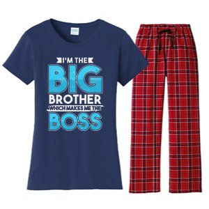 Sibling Day Schwester Bruder Ich Bin Der Große Boss Women's Flannel Pajama Set