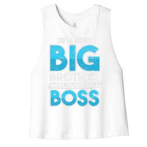 Sibling Day Schwester Bruder Ich Bin Der Große Boss Women's Racerback Cropped Tank