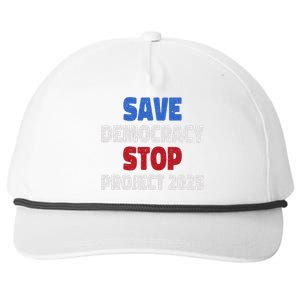 Save Democracy Stop Project 2025 Presidential Election Design Snapback Five-Panel Rope Hat