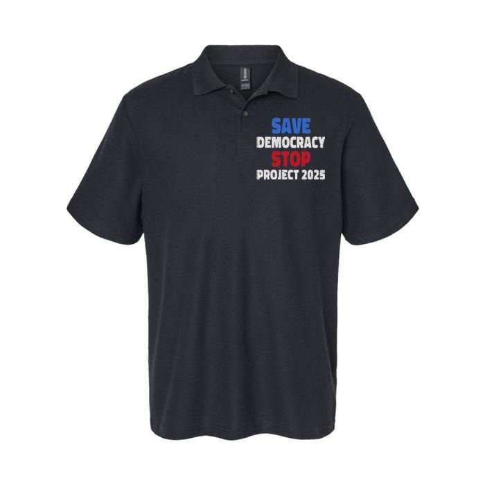 Save Democracy Stop Project 2025 Presidential Election Design Softstyle Adult Sport Polo