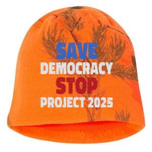 Save Democracy Stop Project 2025 Presidential Election Design Kati - Camo Knit Beanie