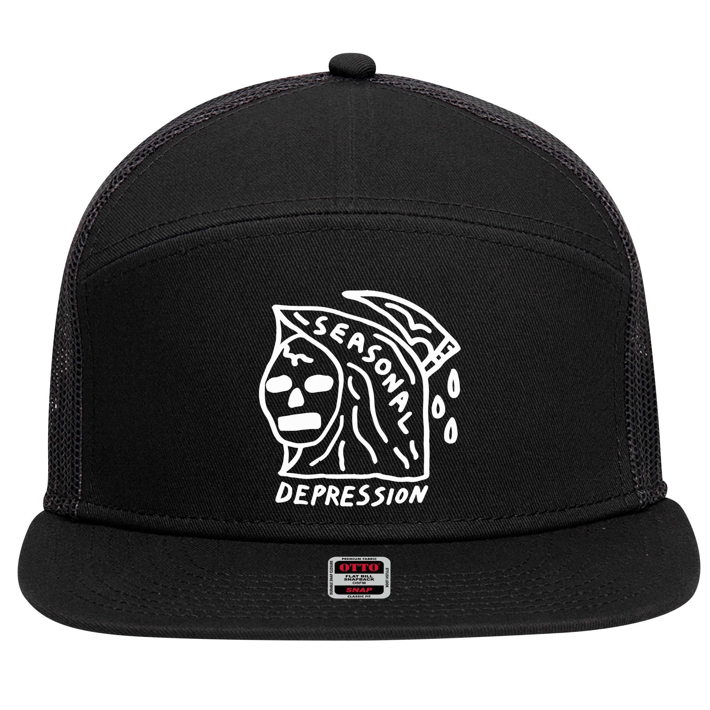 Seasonal Depression 7 Panel Mesh Trucker Snapback Hat
