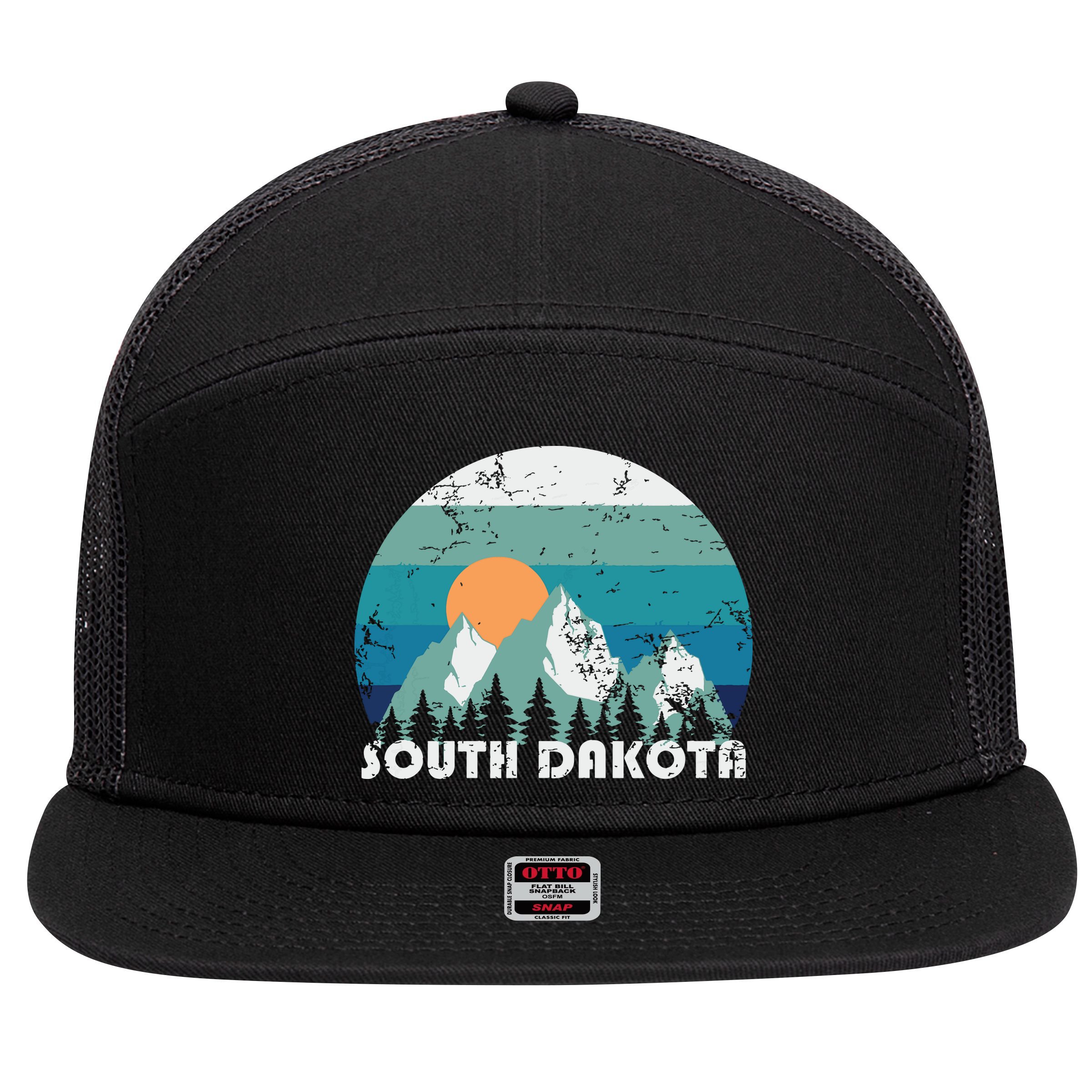 South Dakota State Retro Vintage 7 Panel Mesh Trucker Snapback Hat
