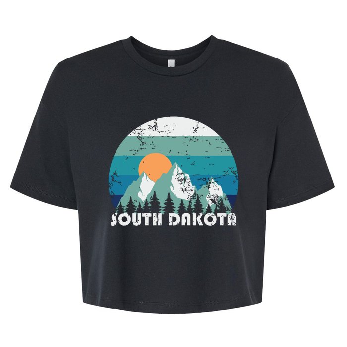 South Dakota State Retro Vintage Bella+Canvas Jersey Crop Tee