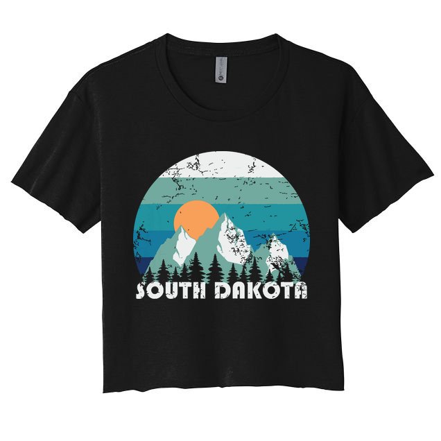 South Dakota State Retro Vintage Crop Top