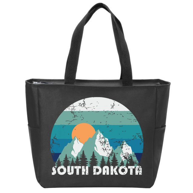 South Dakota State Retro Vintage Zip Tote Bag