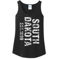 South Dakota State Patriotic American Usa Distressed Design Ladies Essential Tank