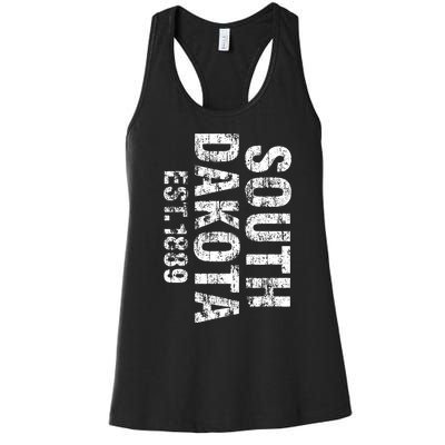 South Dakota State Patriotic American Usa Distressed Design Women's Racerback Tank